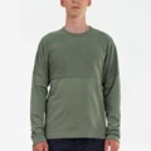 NWOT Norse Project Halfdan LS Terry Green Moss Long Sleeve Pullover Shirt Sz S